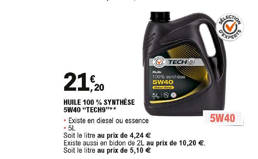 E.Leclerc L'Auto Huile 100% Synthèse 5w40 