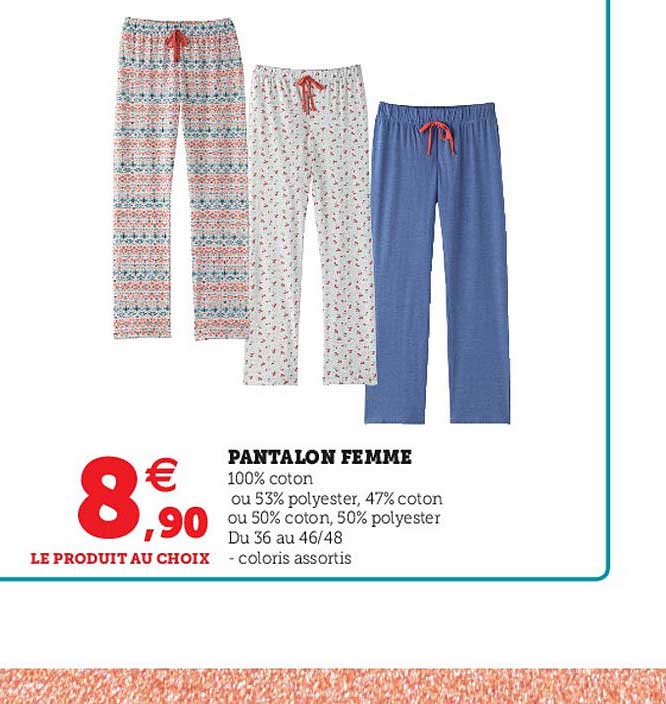 pantalon femme super u