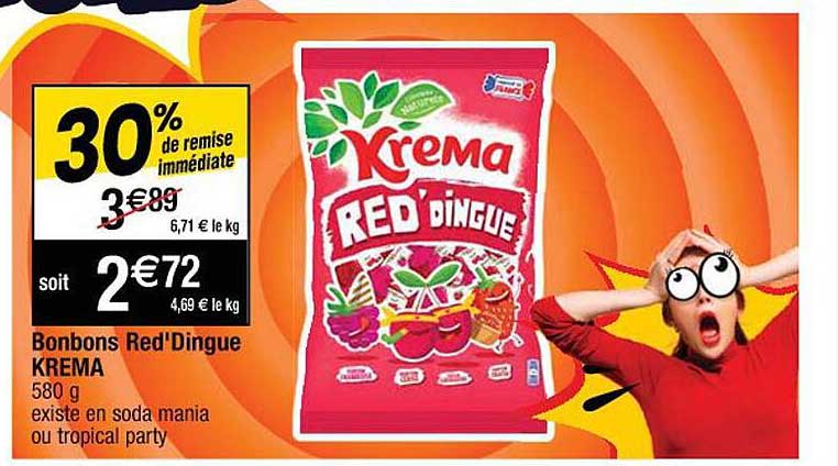 Promo Bonbons KREMA Red'Dingue chez Géant Casino