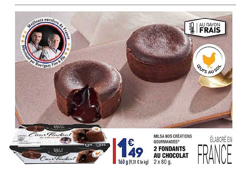 Offre 2 Fondants Au Chocolat Milsa Nos Creations Gourmandes Chez Aldi