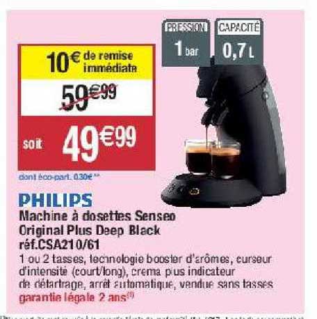 Menthe Pâle Philips CSA210/21 machine à café dosettes SENSEO Original+