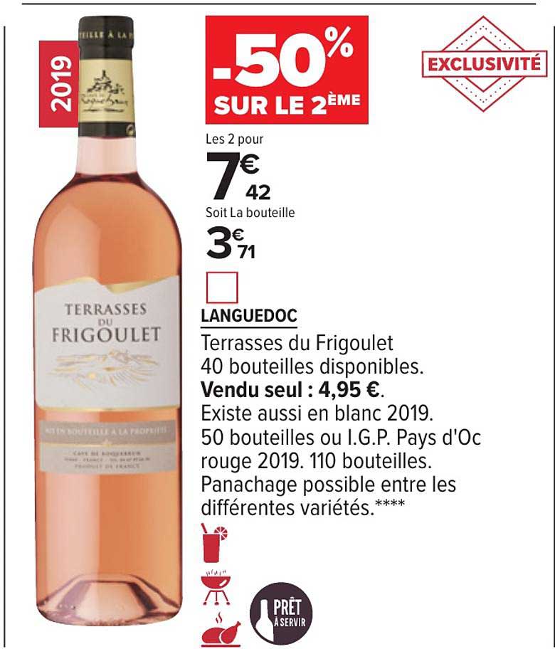 Promo Languedoc Terrasses Du Frigoulet 50 Sur Le 2ème chez Carrefour