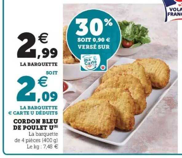 Offre Escalopes De Cordon Bleu De Poulet Volaé Chez Intermarche Hyper