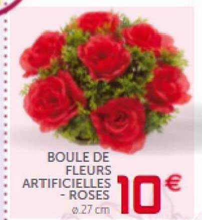 Offre Boule De Fleurs Artificielles - Roses chez GiFi