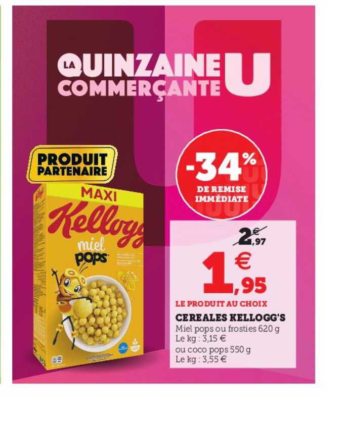 Promo Céréales Kellogg's chez Hyper U iCatalogue.fr