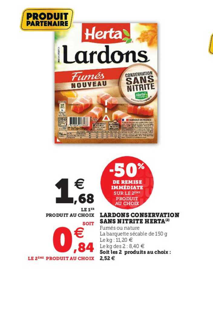 Promo Lardons Conservation Sans Nitrite Herta chez U Express