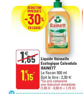 Acheter Promotion Rainett Liquide Vaisselle Mains Calendula, 500ml
