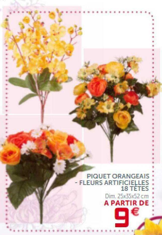 Offre Piquet Orangeais Fleurs Artificielles 18 Têtes chez GiFi
