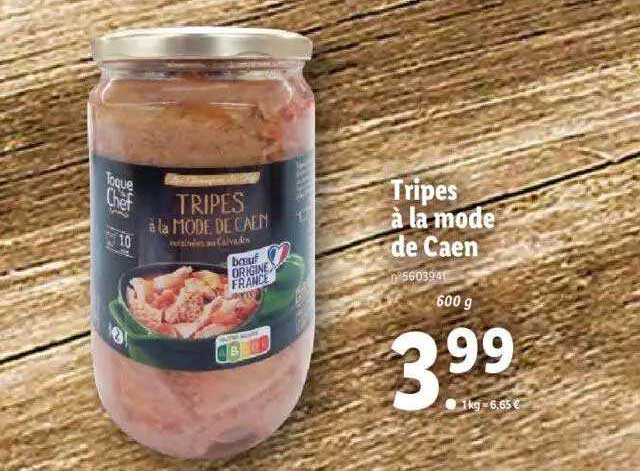 Offre Tripes Mode De Caen chez Auchan