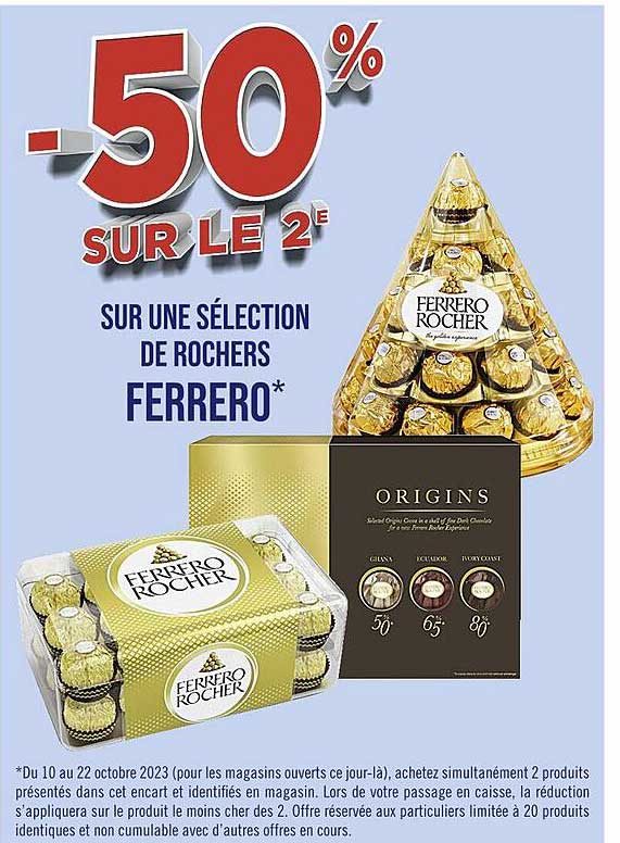 Chocolat de Noël Ferrero Rocher moins chers de 50%
