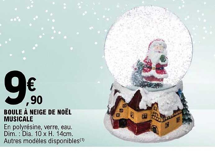 Promo Boule à Neige De Noël Musicale chez E.Leclerc - iCatalogue.fr