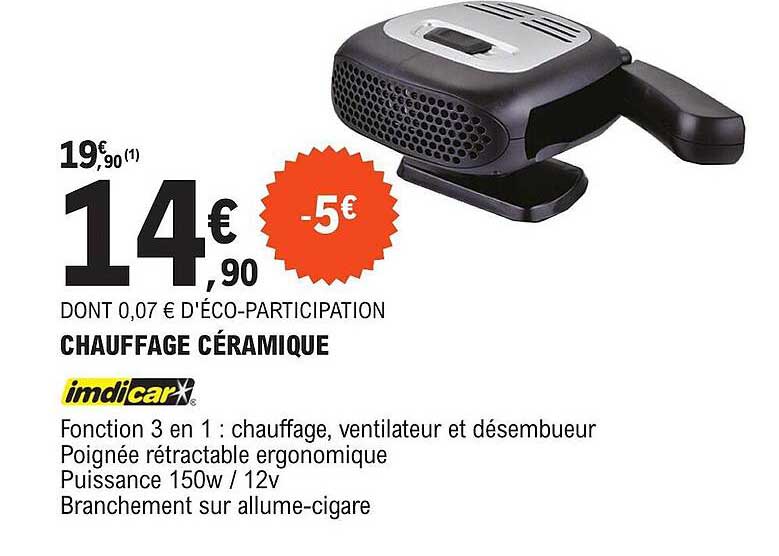Promo Chauffage Céramique Klindo chez Carrefour Contact
