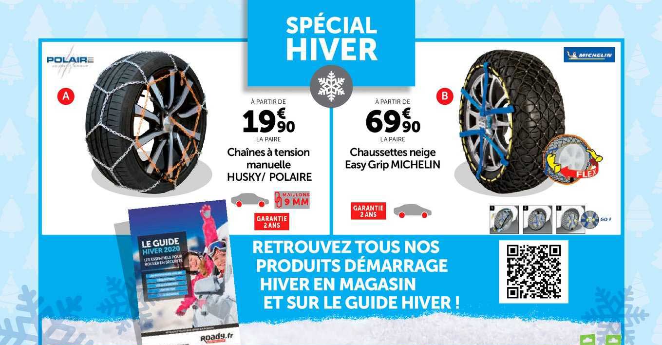 Promo Chaînes à Tension Manuelle Husky Polaire Chaussettes Neige Easy Grip  Michelin chez Roady 