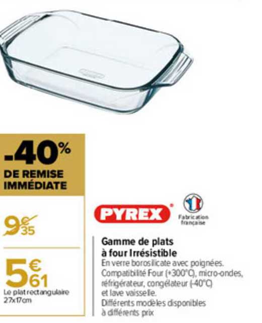 Plat à four en verre PYREX : le plat à four à Prix Carrefour