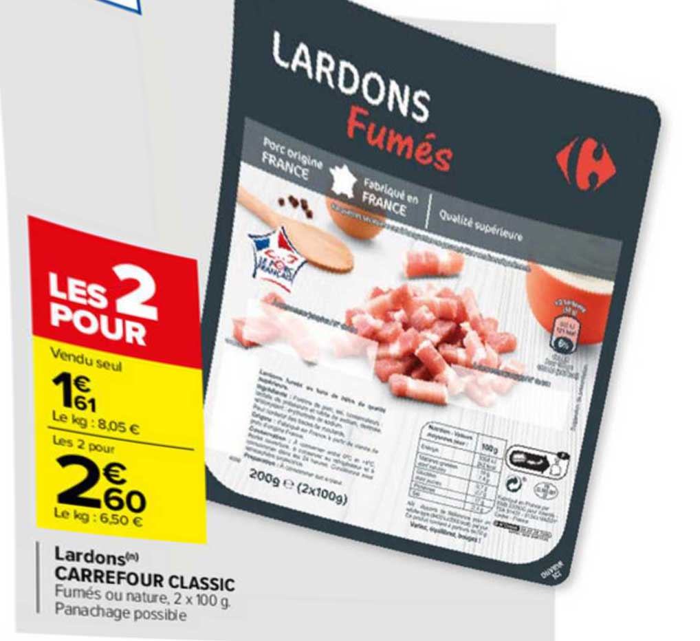 Offre Lardons Carrefour Classic chez Carrefour