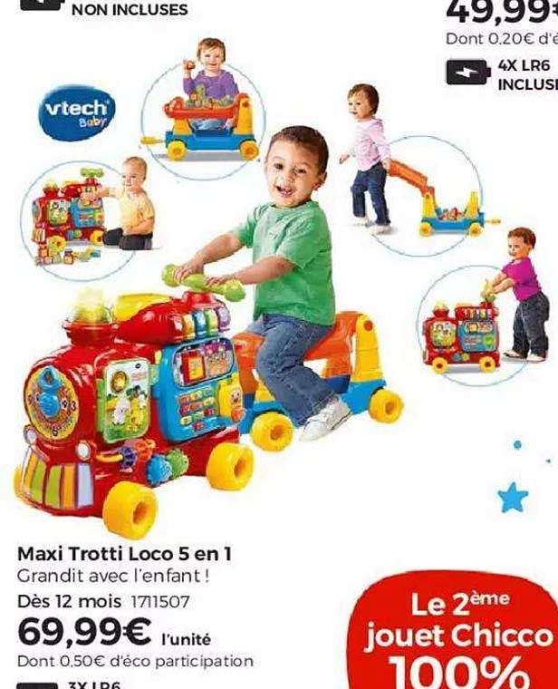 Train Vtech Maxi trotti loco 5 en 1