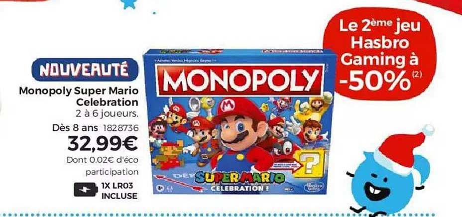 Monopoly Super Mario Célébration Hasbro Gaming : King Jouet, Jeux