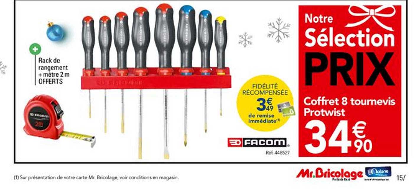 Promo Coffret 8 Tournevis Protwist chez Mr Bricolage 