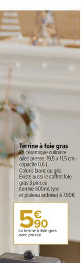 Promo Terrine à Foie Gras Avec Presse chez Carrefour