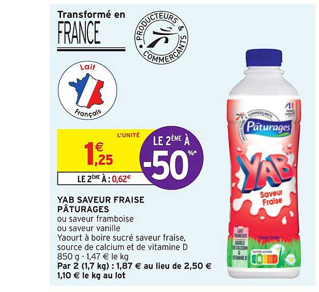 Promo Yab Saveur Fraise Pâturages Chez Intermarché Hyper Icataloguefr 