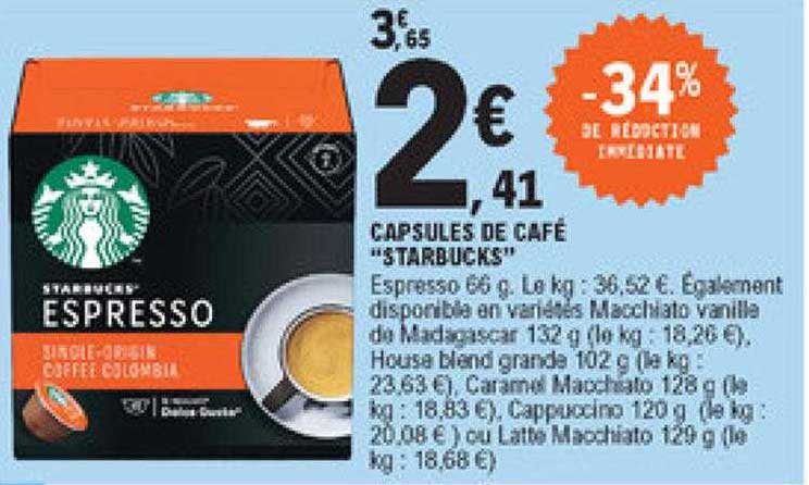 Capsules Café Nespresso SumatraX10 STARBUCKS - Drive Z'eclerc