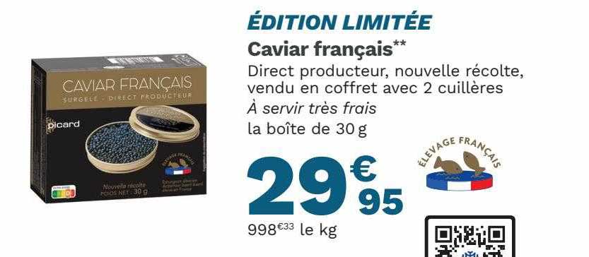 Caviar français surgelés Picard
