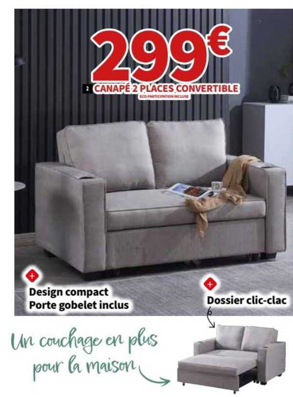 Canap 2 Places Convertible Conforama