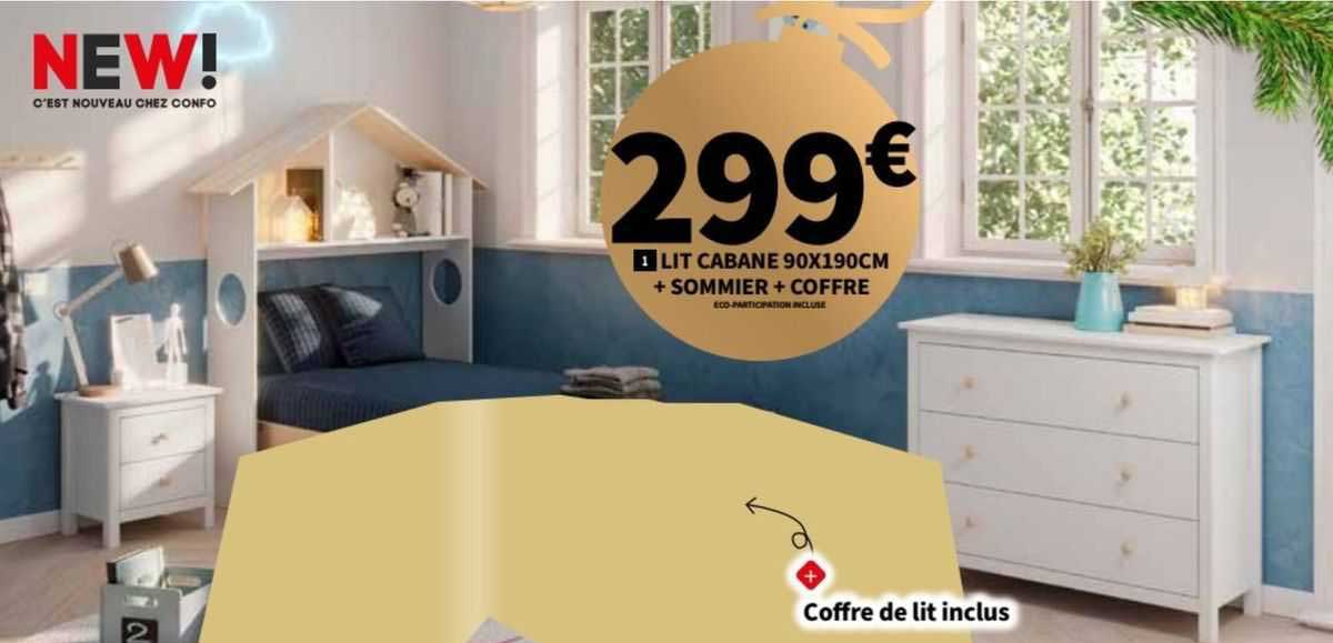 Promo Lit Cabane X Cm Sommier Coffre Chez Conforama Icatalogue Fr