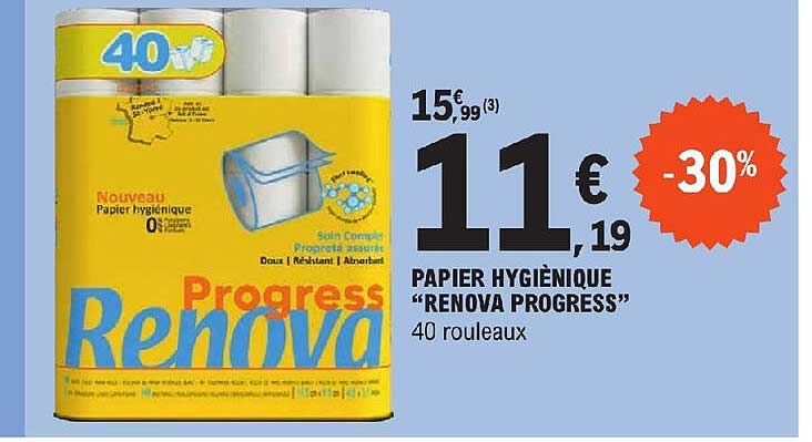 Papier Toilette Progress Renova chez Carrefour