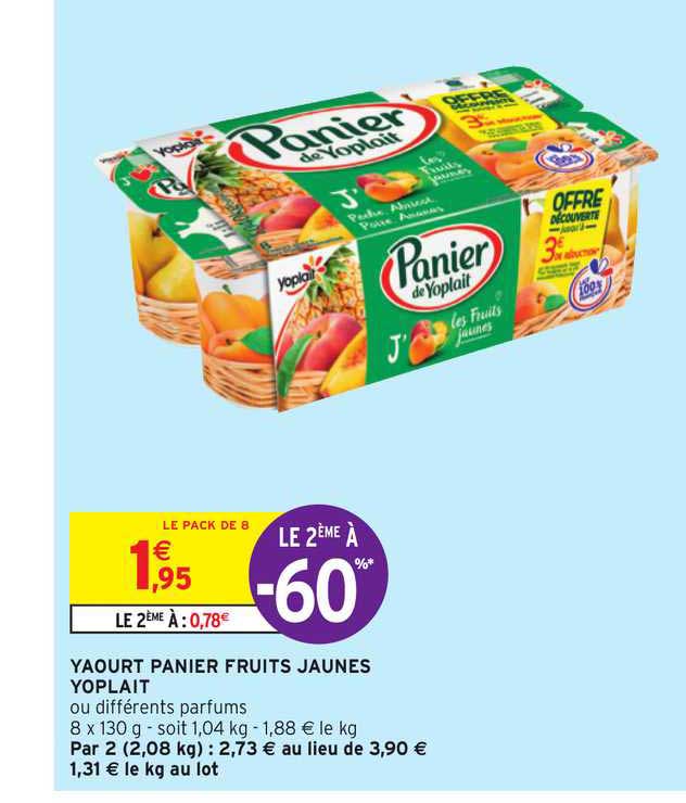 Offre Yaourt Panier Fruits Jaunes Yoplait chez Intermarche