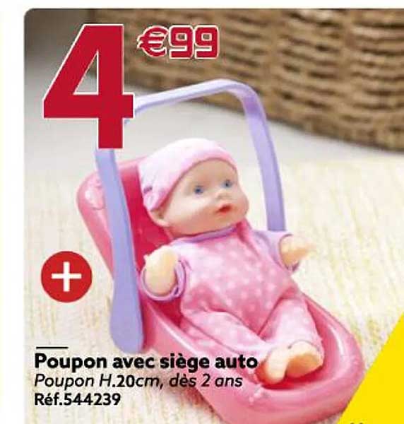 Siège Auto Pour Poupée – Décoration Voiture Avec Ceinture 3 Points, Clip Aération, Peluche Douce
