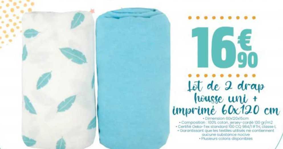 Drap-housse Imprimé Flowers Pour Lit Bébé 60x120 Cm - Coton, Extensible, Label Oeko-Tex - Marque Mon P'tit Dodo