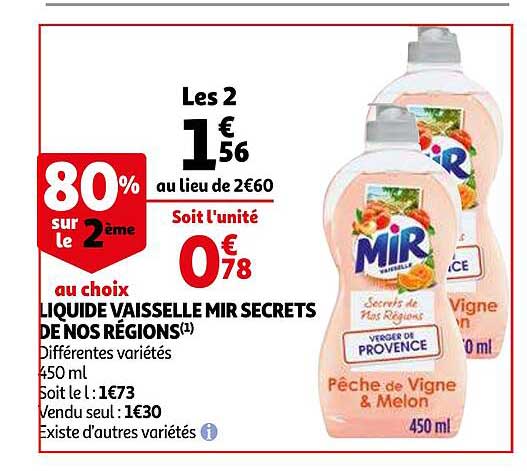 Liquide Vaisselle Verger De Provence Pêche De Vigne & Melon MIR VAISSELLE