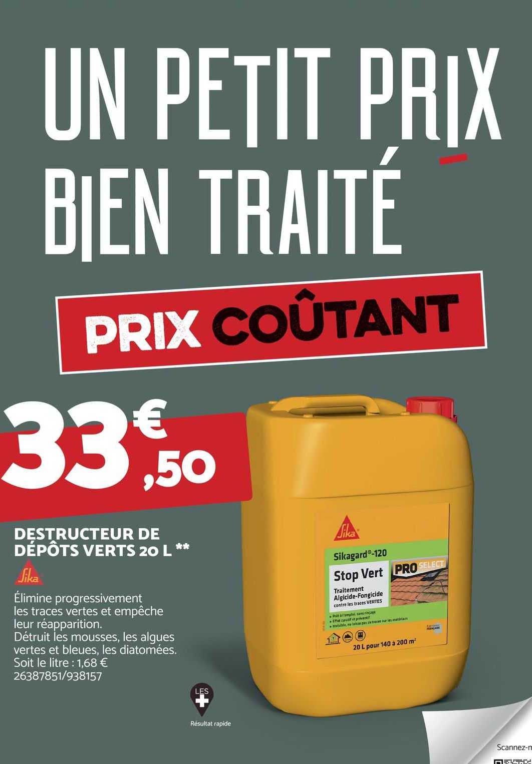 Promo Destructeur De Dépôts Verts 20 L Sika chez Bricomarché - iCatalogue.fr