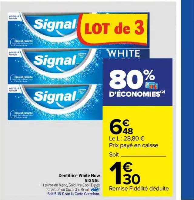 Promo Dentifrice White Now Signal Chez Carrefour Icataloguefr 