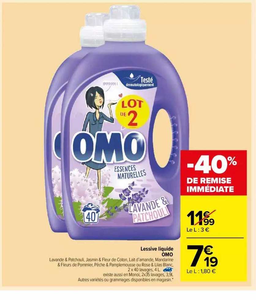 Promo Lessive Liquide Omo chez Carrefour Market 