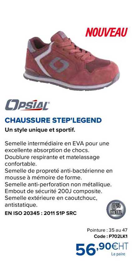 Offre Opsial Chaussure Step Legend Chez Prolians