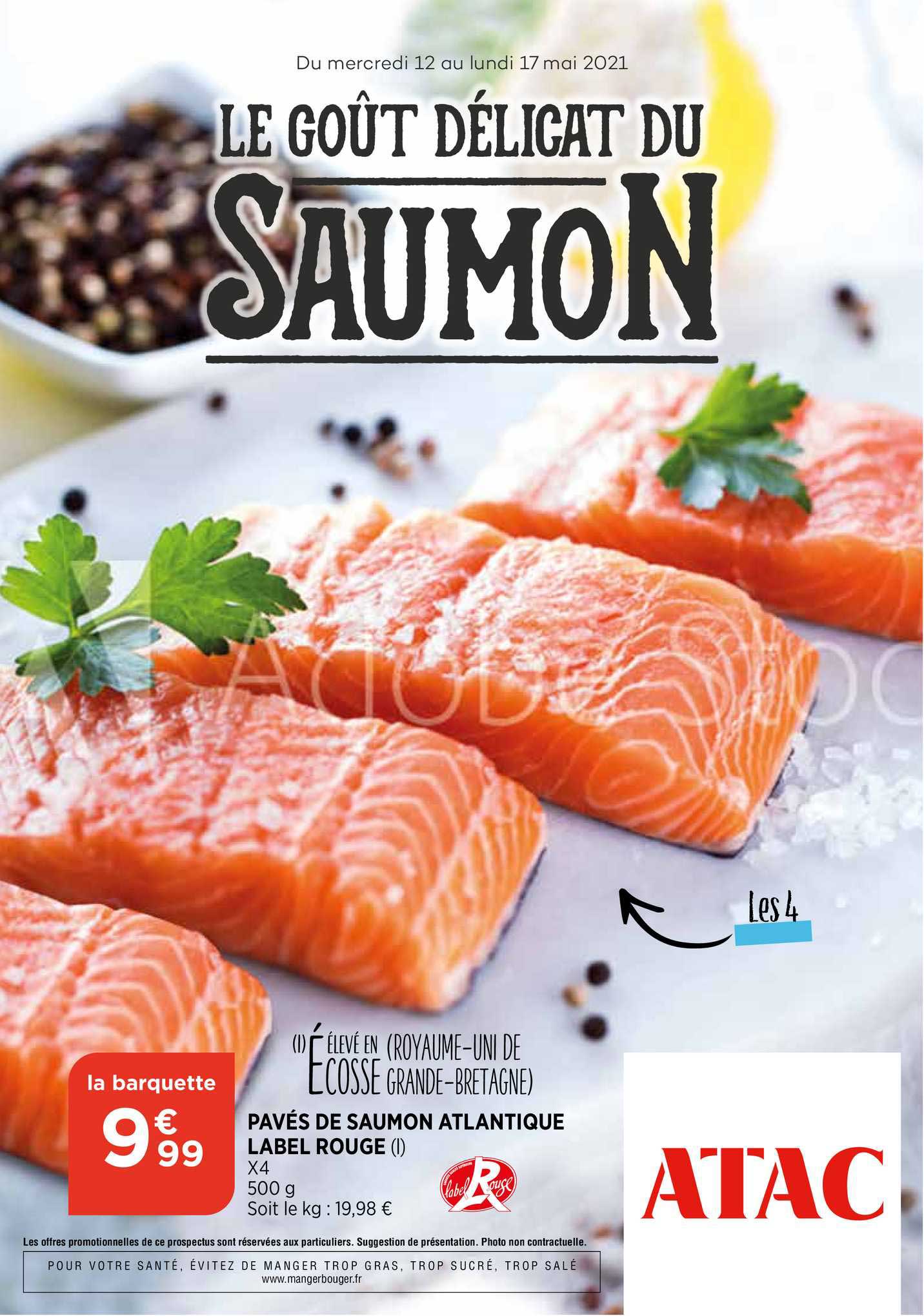 Promo Pav S De Saumon Atlantique Label Rouge Chez Atac Icatalogue Fr