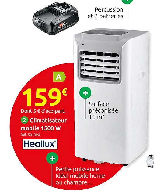 Mr Bricolage Climatiseur Mobile 1500 W Heallux