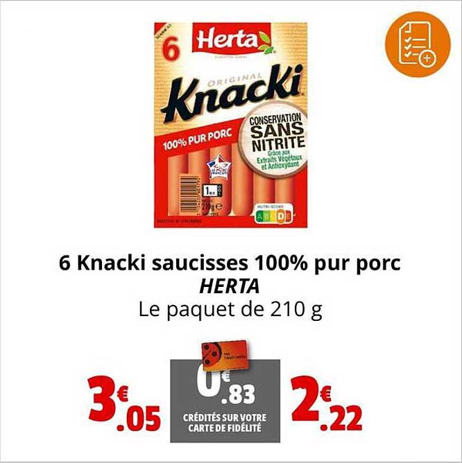 Herta® Saucisses Knacki original à bas prix chez ALDI