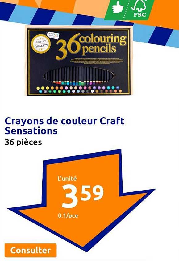 Promo Crayons De Couleur Craft Sensations chez Action iCatalogue.fr