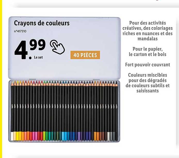 Promo Crayons De Couleurs chez Lidl iCatalogue.fr