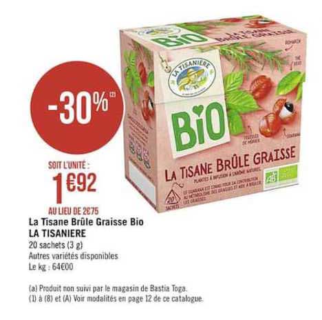 Offre Tisane Bio La Tisanière -60% Sur Le 2ème chez Carrefour