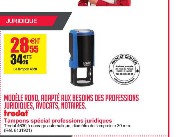 Promo Tampons Spécial Professions Juridiques Trodat chez Office Depot