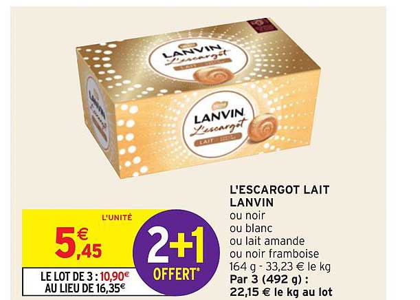 Lanvin - L'escargot Chocolat au lait - Supermarchés Match