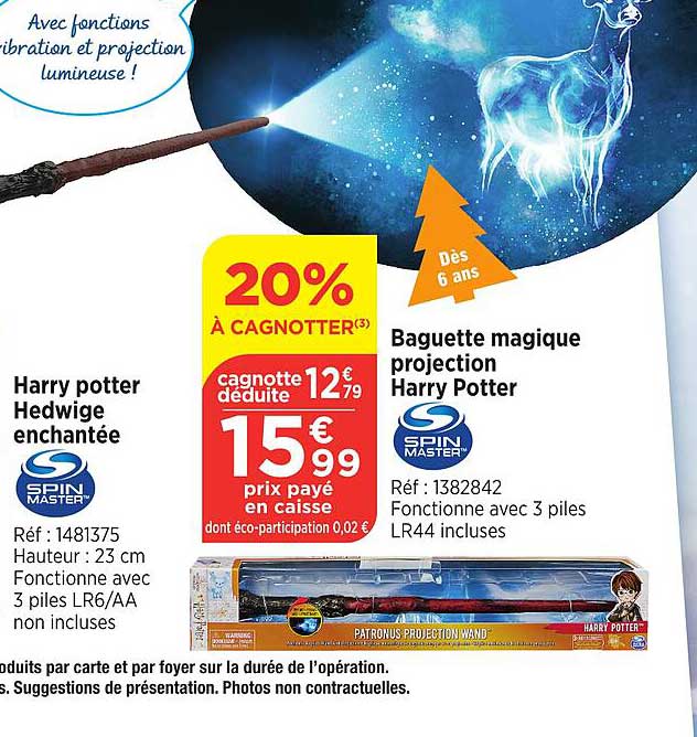 Promo Harry Potter Hedwige Enchantée, Baguette Magique Projection
