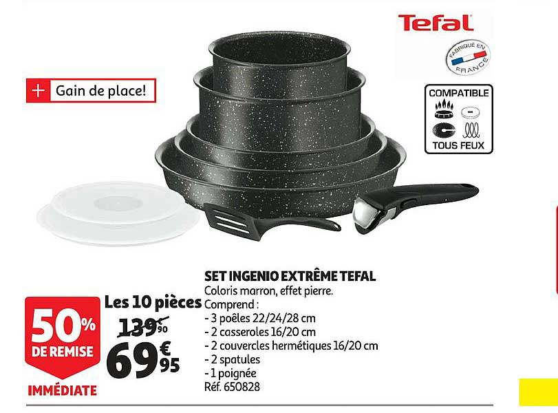 Promo Tefal gamme tough à poignée amovible chez Auchan