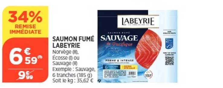 Promo Saumon Fumé Labeyrie chez Atac iCatalogue.fr