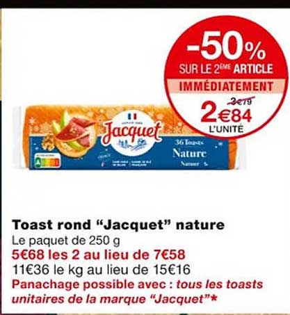 Toast Rond Offre Toast Rond