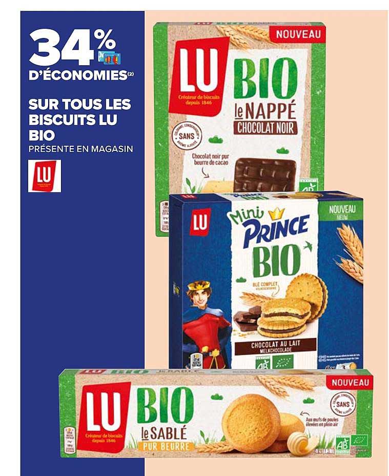 Offre Biscuits Lu Bio Chez Carrefour